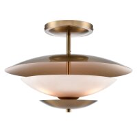 Deckenlampe rund &Oslash; 46 cm in Messing Wei&szlig; 3x E14
