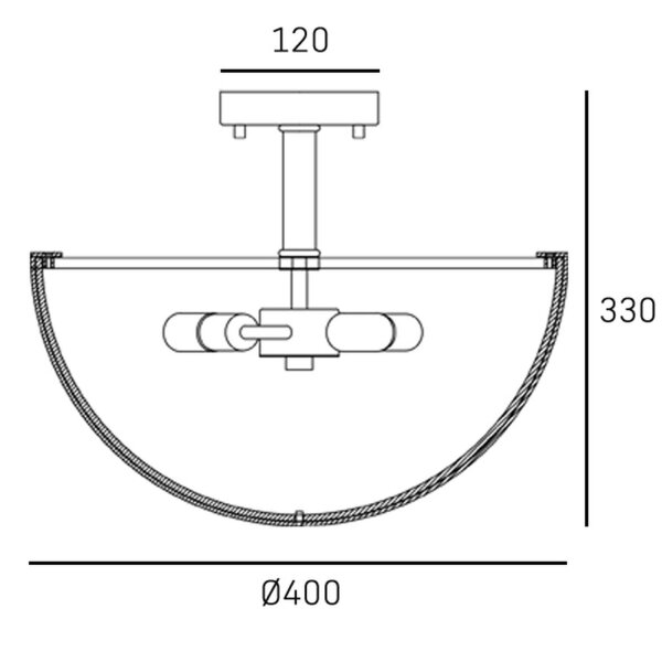 Deckenlampe rund Ø 40 cm in Messing Weiß blendarm 3x E27