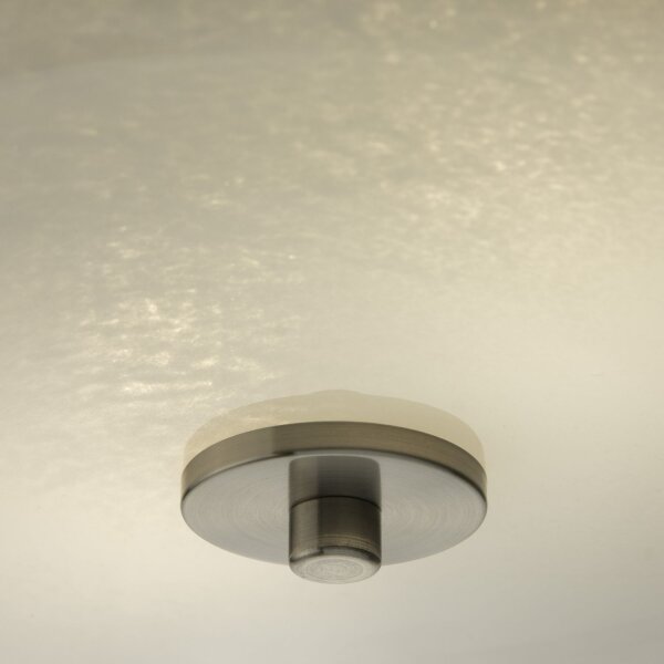 Deckenlampe rund Ø 30 cm rund Nickel Weiß 2x E27 Metall Glas