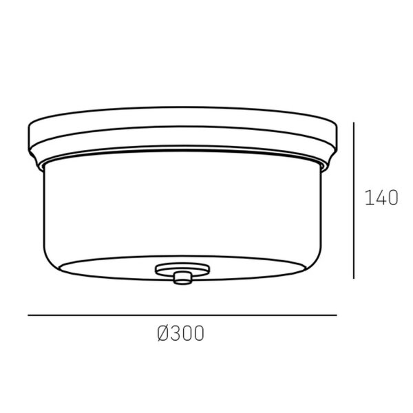 Deckenlampe rund Ø 30 cm rund Nickel Weiß 2x E27 Metall Glas