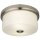 Deckenlampe rund Ø 30 cm rund Nickel Weiß 2x E27 Metall Glas