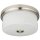 Deckenlampe rund Ø 30 cm rund Nickel Weiß 2x E27 Metall Glas