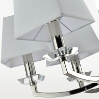 Kronleuchter Metall Stoff B: 70 cm Nickel Weiß E14...