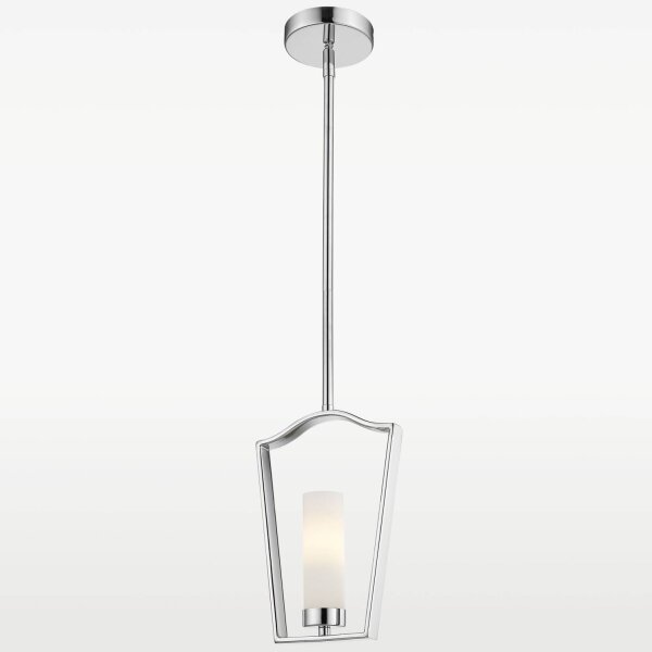 Pendelleuchte Chrom Weiß B: 18,5 cm Metall Glas E14