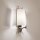 Wandlampe innen E14 H: 44 cm Nickel Weiß Metall Stoff