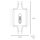 Wandlampe innen E14 H: 44 cm Nickel Weiß Metall Stoff