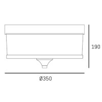 Deckenlampe rund D: 35 cm in Messing Weiß 3x E27...