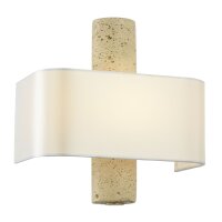 Wandlampe eckig B: 24 cm Stoff Travertin 2x G9 KORDEN