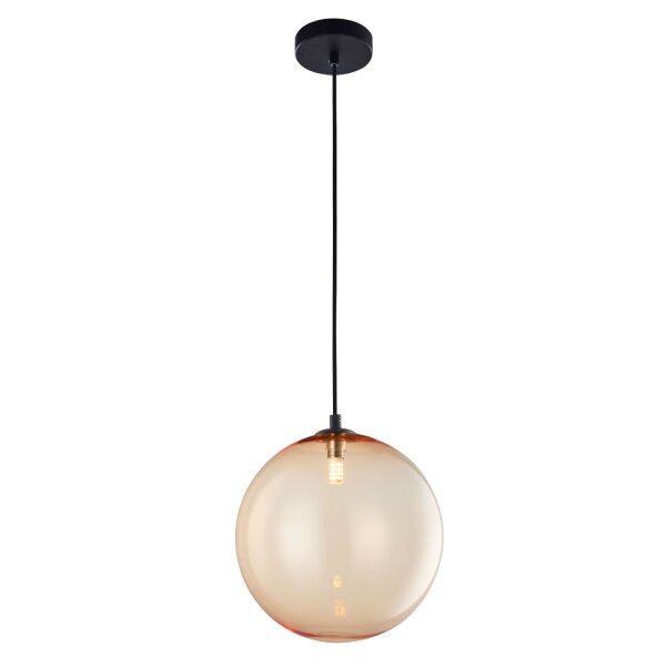 Pendelleuchte Rauchglas Kugel Ø 25cm H: max. 1,3m verstellbar