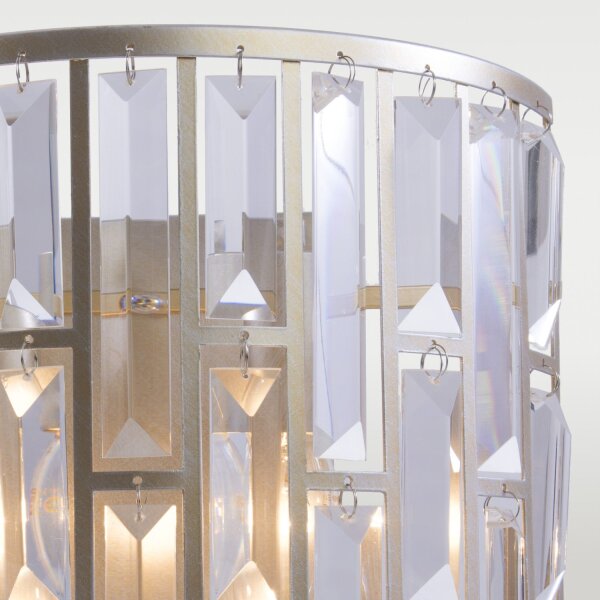 Wandlampe Schwarz Weiß B: 28 cm Up Down Kristall Metall