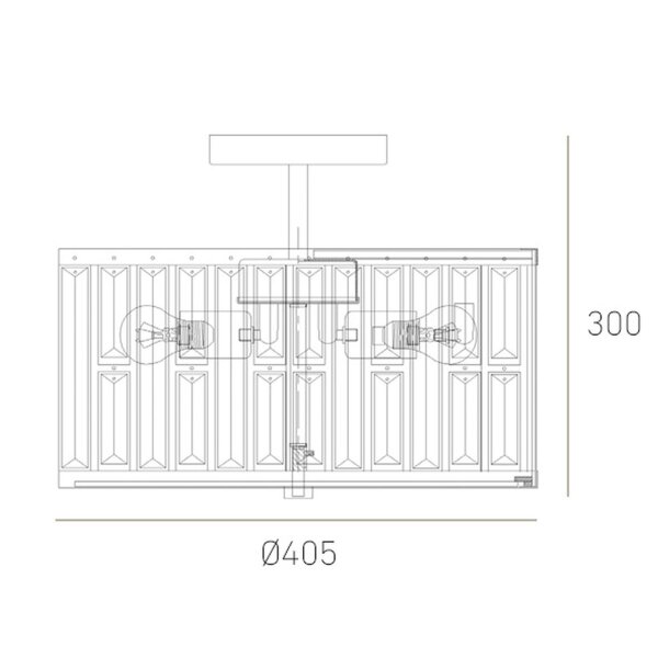 Deckenleuchte Kristall Metall D: 40,5 cm rund 3x E27