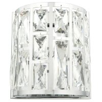 Wandlampe Kristall Metall H: 21,5 cm Chrom 2x E14