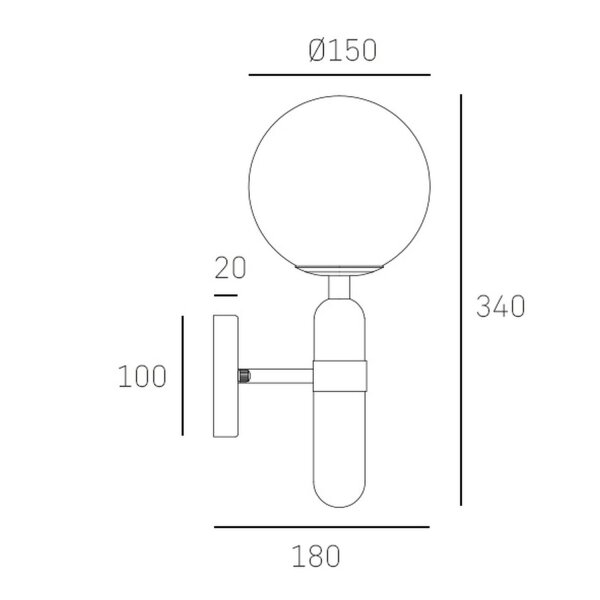 Wandleuchte Marmor Metall Glas H: 34 cm in Messing Weiß E14