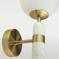 Wandleuchte Marmor Metall Glas H: 34 cm in Messing...