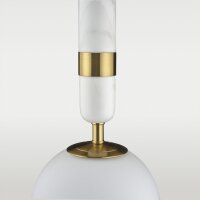 Hängelampe Kugel rund D: 15 cm Glas Marmor Metall