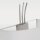 Wandleuchte Metall Stoff 60 cm hoch Nickel Weiß 3x E14