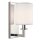 Wandlampe 30 cm hoch Nickel Weiß Metall Stoff E14
