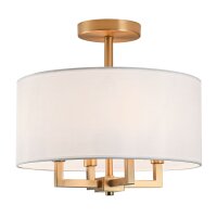 Deckenlampe rund Ø 40 cm in Messing Weiß 4x...