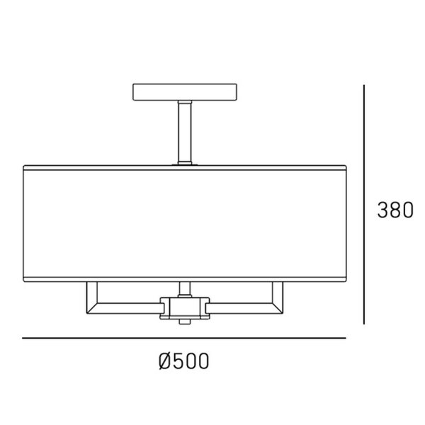 Deckenlampe Metall Stoff rund Ø 50 cm in Messing Weiß E14