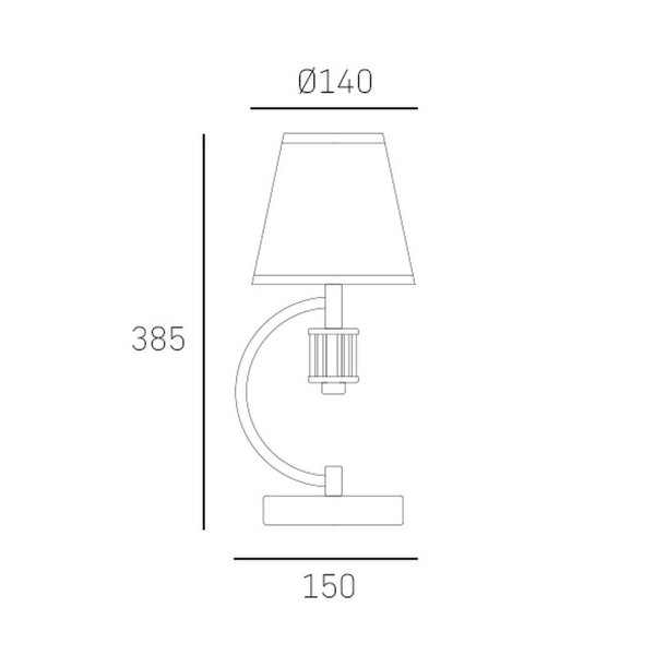 Nachttischlampe Chrom Weiß 38,5 cm Stoff Metall E14
