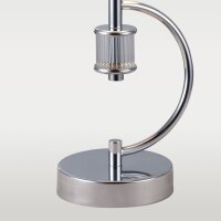 Nachttischlampe Chrom Weiß 38,5 cm Stoff Metall E14