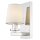 Wandleuchte klein H: 24 cm Chrom Weiß E14 Stoffschirm