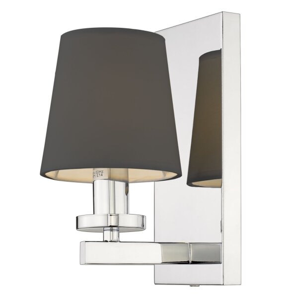 Wandlampe Schwarz Chrom H: 24 cm klein E14 Modern