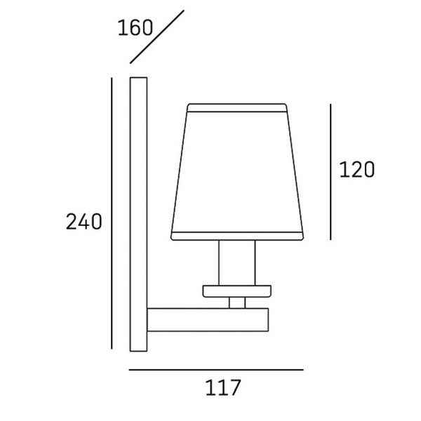 Wandlampe Schwarz Chrom H: 24 cm klein E14 Modern