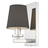 Wandlampe Schwarz Chrom H: 24 cm klein E14 Modern