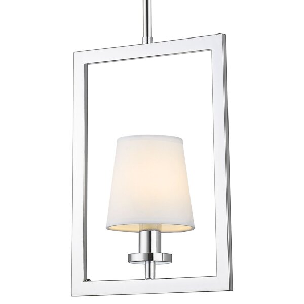 Hängelampe Chrom Weiß B: 25 cm Metall Stoff E14