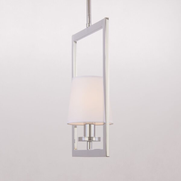 Hängelampe Chrom Weiß B: 25 cm Metall Stoff E14