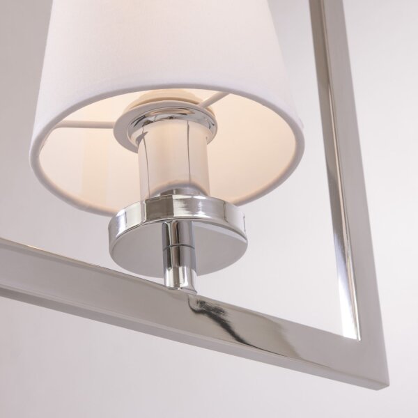 Hängelampe Chrom Weiß B: 25 cm Metall Stoff E14
