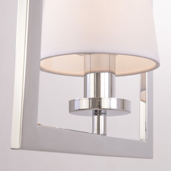 Hängelampe Chrom Weiß B: 25 cm Metall Stoff E14