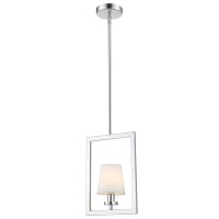 Hängelampe Chrom Weiß B: 25 cm Metall Stoff E14