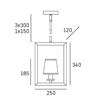 Pendelleuchte Metall Stoff B: 25cm H: max. 149cm Chrom...