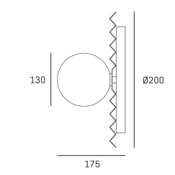 Wandleuchte rund Ø 20 cm Metall Glas G9 in Gold Weiß Kugel
