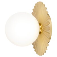 Wandleuchte rund Ø 20 cm Metall Glas G9 in Gold...