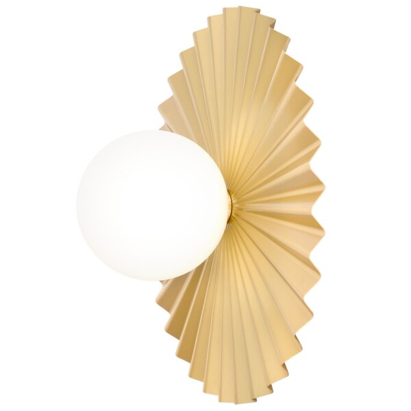 Wandleuchte Kugelschirm Gold Weiß Ø 40 cm G9 Metall Glas