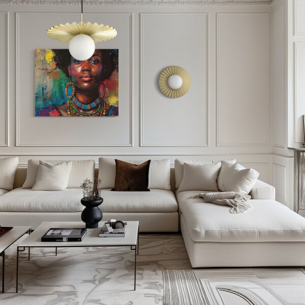 Pendelleuchte rund D: 40 cm Metall Glas G9 in Gold Weiß