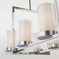 Hängelampe Metall Glas 99 cm breit 8x E27 Chrom...