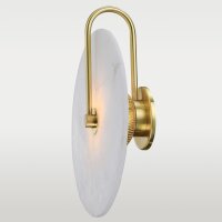 Wandlampe Alabaster Metall 39 cm hoch in Messing...