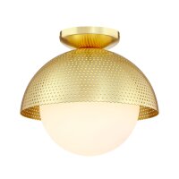 Deckenleuchte Glas Metall G9 rund Ø 28cm in...