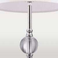Tischlampe Silber Weiß 50,4 cm hoch Metall Glas...