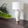Beistelllampe Weiß Messing E27 Keramik Stoff 74 cm hoch