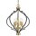 Pendelleuchte Metall 45 cm breit in Schwarz Gold Vintage E14