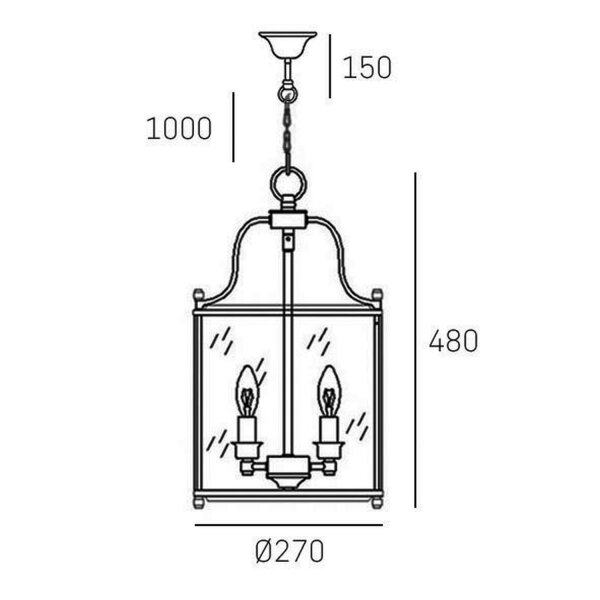 Pendelleuchte Metall Glas B: 27 cm in Messing E14