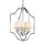 Hängelampe Chrom Weiß 46 cm breit Stoff Metall 4x E14