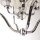 Hängelampe Chrom Weiß 46 cm breit Stoff Metall 4x E14