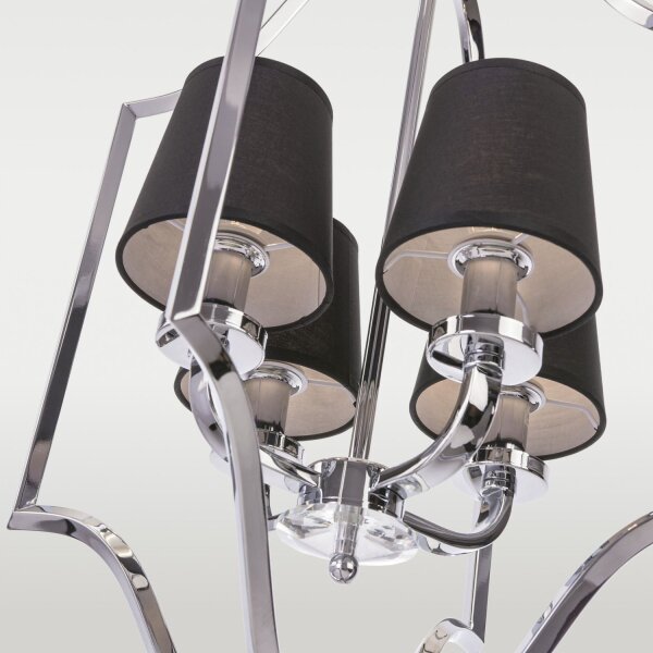 Hängelampe Chrom Schwarz B: 46 cm 4-flammig E14