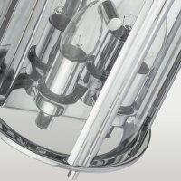 Wandlampe innen Metall Glas klein H: 23 cm Chrom 2x E14